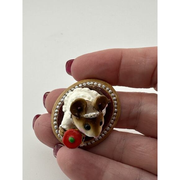 Wee Forest Folk " The Nutcracker" Mouse M-174 1991 DP Red Nutcracker White Dress - Picture 4 of 9